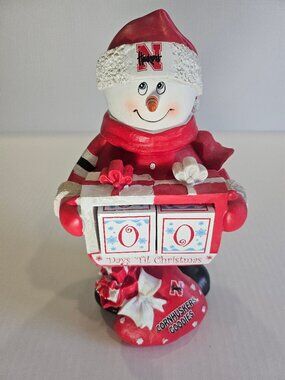 Nebraska Cornhuskers Resin Snowman Christmas Countdown Calendar Licensed Product